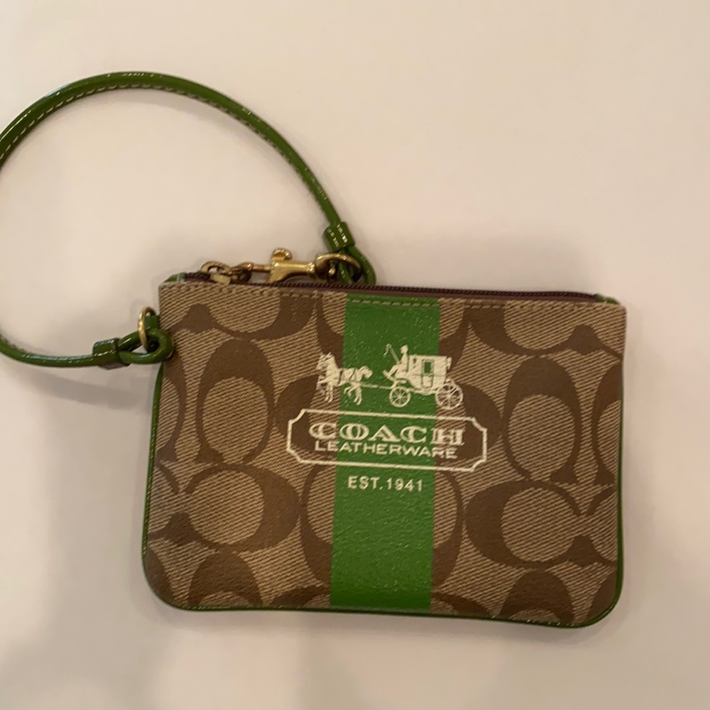 Leather Coach wristlet